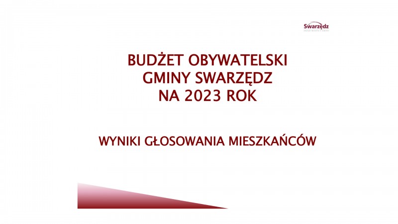 WYNIKI BUDŻETU OBYWATELSKIEGO 